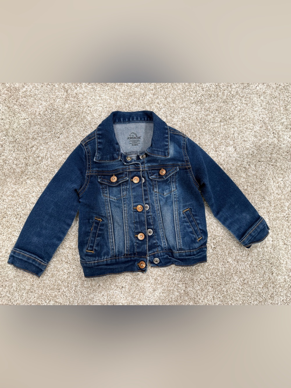 Jordache Dark Blue Girls 2T Denim Jacket with Snap Buttons